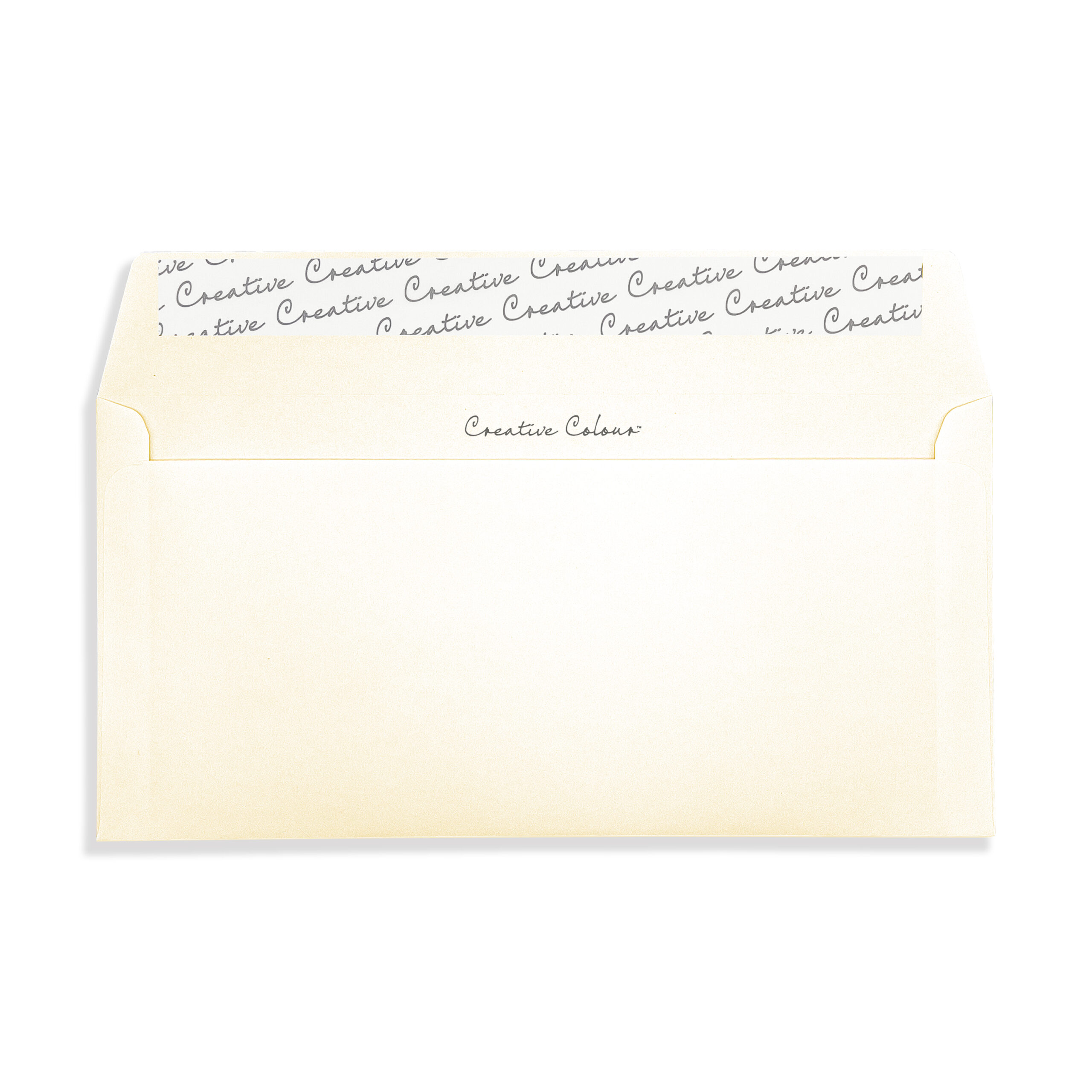 Soft Ivory DL Peel and Seal Wallet Envelopes 120gsm Flap Open