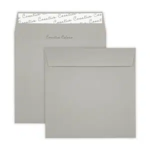 155mm Square Storm Grey Peel & Seal Wallet Envelopes