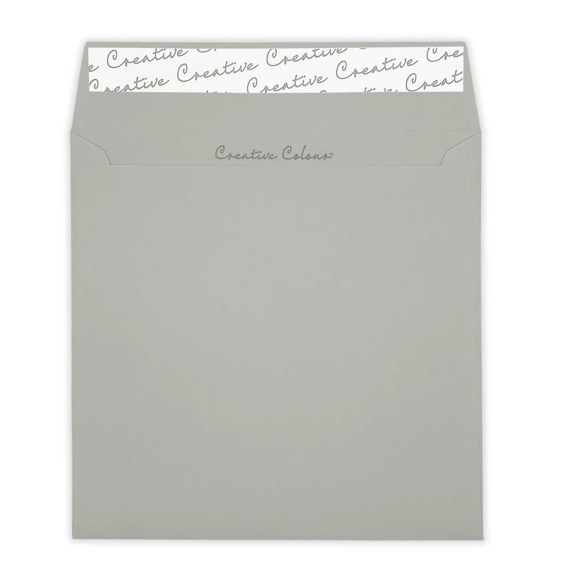 160mm Square Strom Grey Peel & Seal Wallet Envelopes (120gsm) 2 Storm Grey Square Peel and Seal Wallet Envelopes 120gsm Flap Open