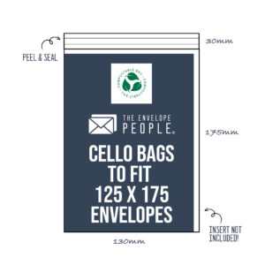 Compostable - Cello Bags to Fit 125x175 Envelopes