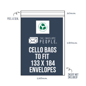 Compostable - Cello Bags to Fit 133x184 Envelopes