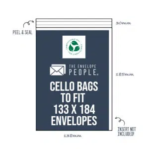 Compostable - Cello Bags to Fit 133x184 Envelopes (Peel & Seal) 6 Compostable - Cello Bags to Fit 133x184 Envelopes