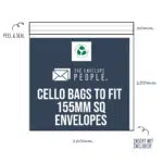 Ultimate Cello Bag Finder 12 Compostable - Cello Bags to Fit 155mm SQ Envelopes (Peel & Seal)