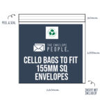 Ultimate Cello Bag Finder 12 Compostable - Cello Bags to Fit 155mm SQ Envelopes (Peel & Seal)