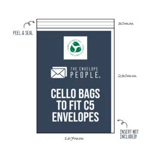 Compostable - Cello Bags to Fit C5 Envelopes (Peel & Seal) 1 Compostable - Cello Bags to Fit C5 Envelopes