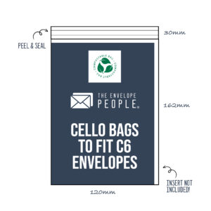 Compostable - Cello Bags to Fit C6 Envelopes (Peel & Seal) 6 Compostable - Cello Bags to Fit C6 Envelopes