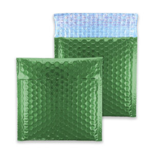 165mm x 165mm Metallic Gloss Padded Envelopes CD - Emerald Green