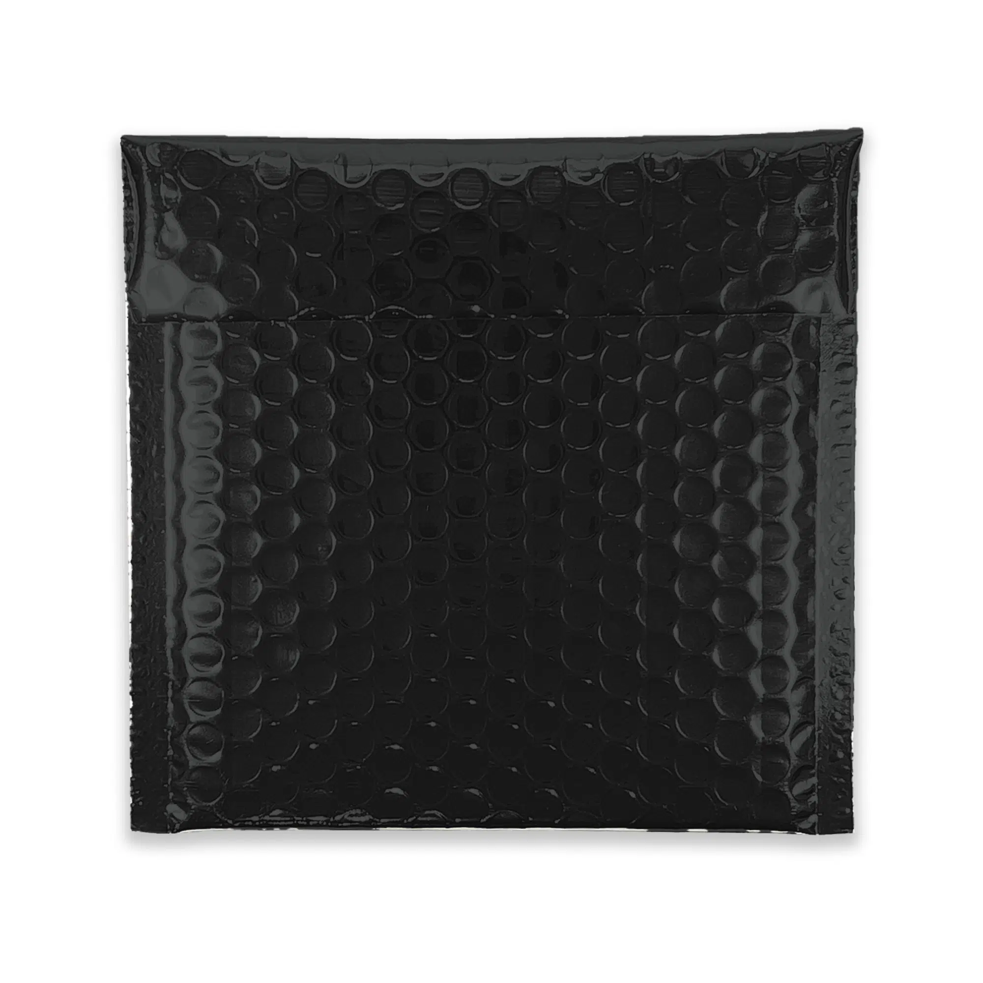 165mm x 165mm Metallic Gloss Padded Envelopes CD - Oil Black 2 jet-black-bubble-padded-envelopes-165×165-flap-closed