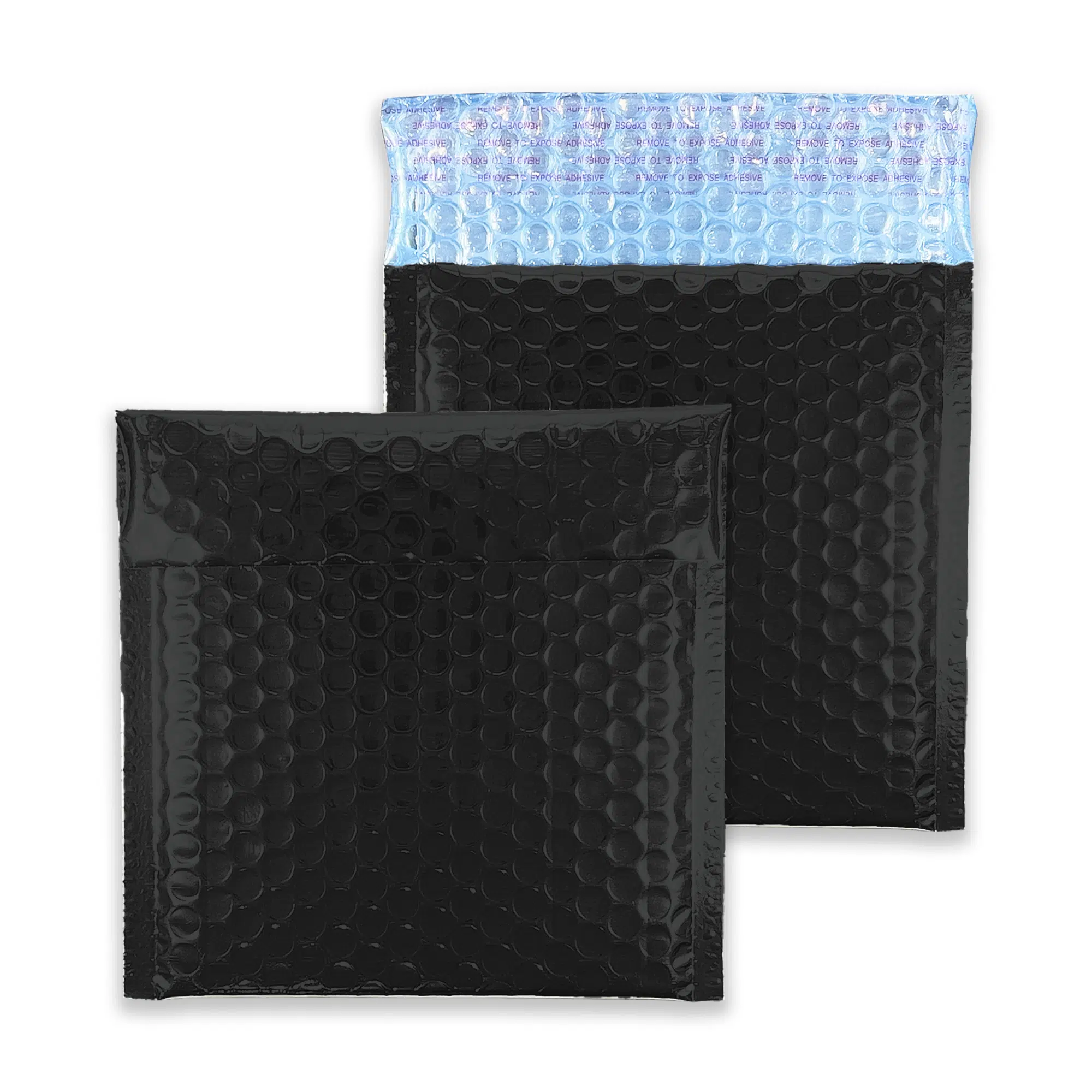 165mm x 165mm Metallic Gloss Padded Envelopes CD - Oil Black 1 jet-black-bubble-padded-envelopes-165×165-together