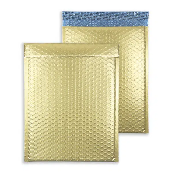 metallic-gold-bubble-padded-envelopes-matt-rectangle-together 250mm x 180mm Metallic Matt Padded Envelopes C5 Plus - Metallic Gold