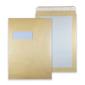 324mm x 229mm (C4) Manilla Window Board Back Envelopes 16 rectangle manilla board back window pocket envelopes together