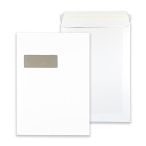 324mm x 229mm (C4) White Window Board Back Envelopes 9 rectangle white board back window pocket envelopes together