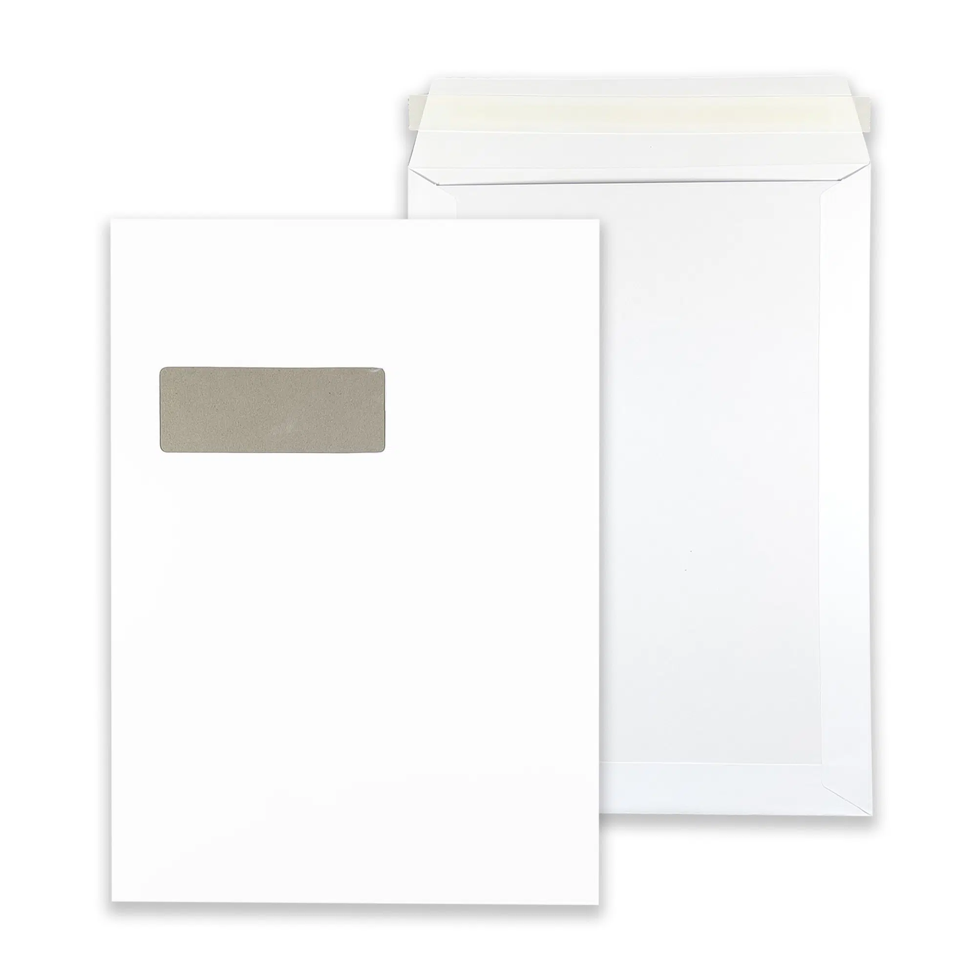 324mm x 229mm (C4) White Window Board Back Envelopes 1 rectangle-white-board-back-window-pocket-envelopes-together