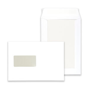 229mm x 162mm (C5) White Window Board Back Envelopes 10 rectangle white window board back together