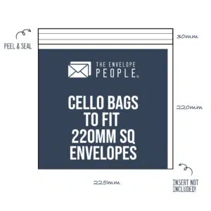 Cello Bags to Fit 220mm SQ Envelopes (Peel & Seal) 2 Cello Bags to Fit 220mm SQ Envelopes
