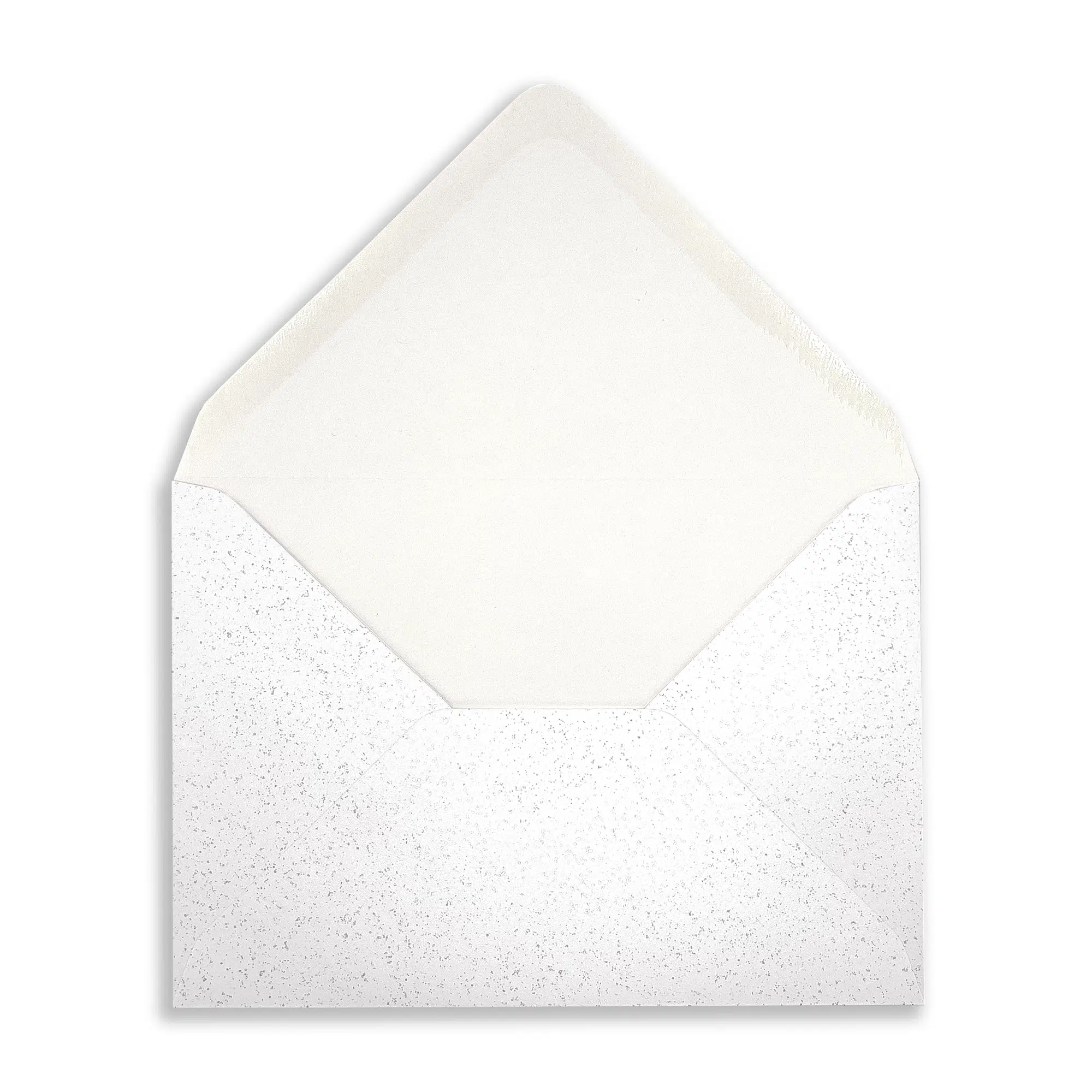 C6 Pearlescent Sparkle Dove White Envelopes (100gsm) 2 dove-white-glitter-c6-envelopes-open-flap