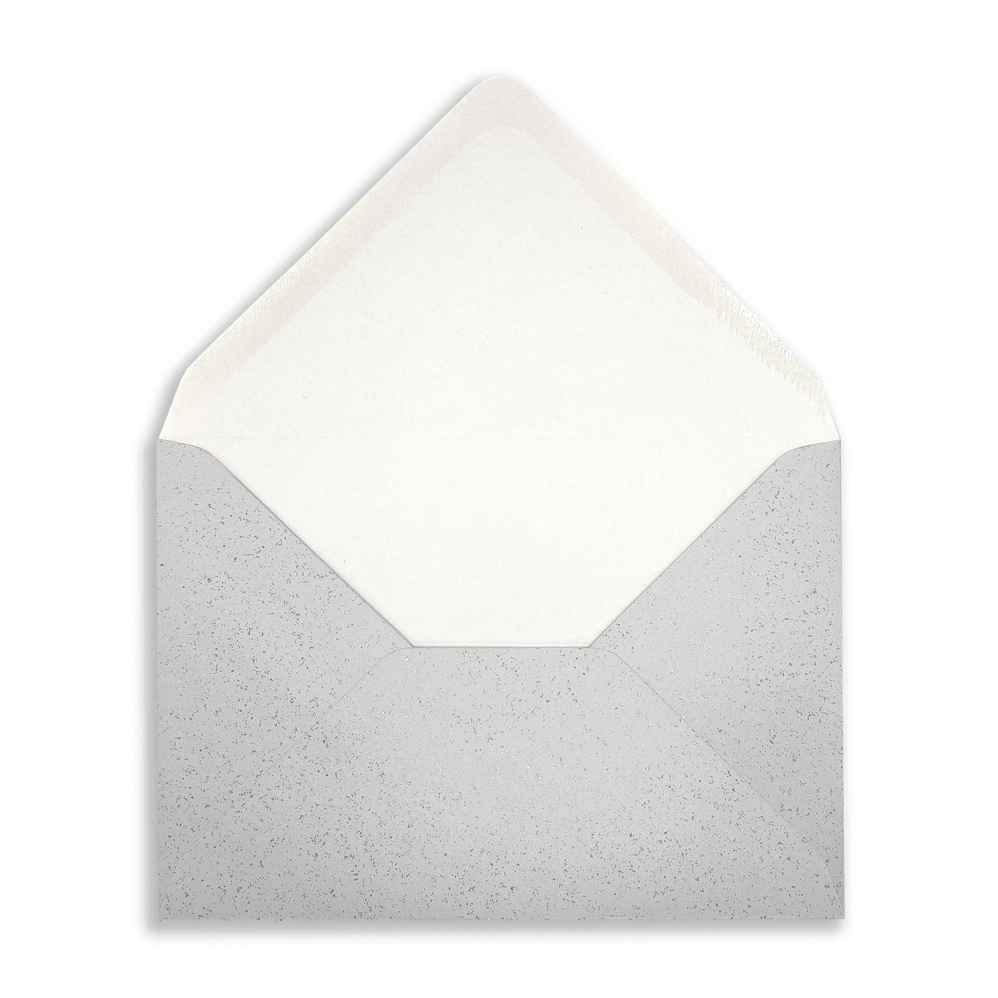 C6 Pearlescent Sparkle Pale Silver Envelopes (100gsm) 2 pale-silver-glitter-c6-envelopes-open-flap