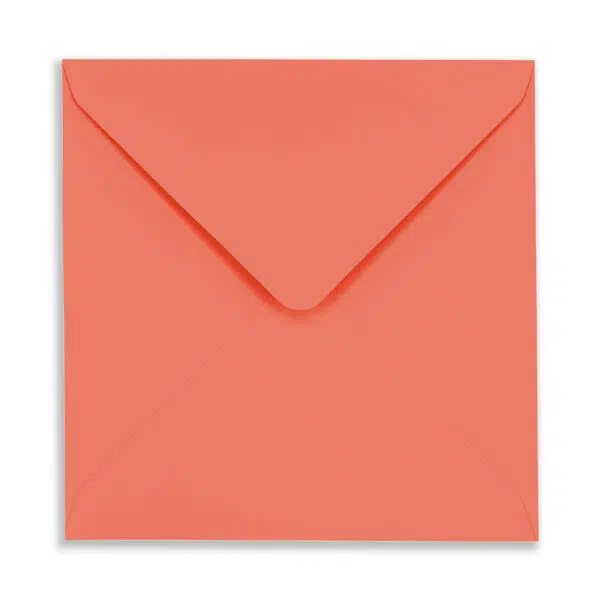 SQ-coral-neon_Envelope_Flap 155mm Square Neon Coral Envelopes