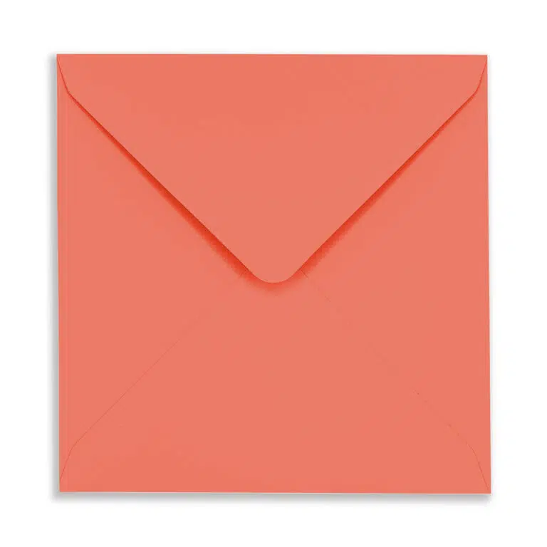 155mm Square Neon Coral Envelopes