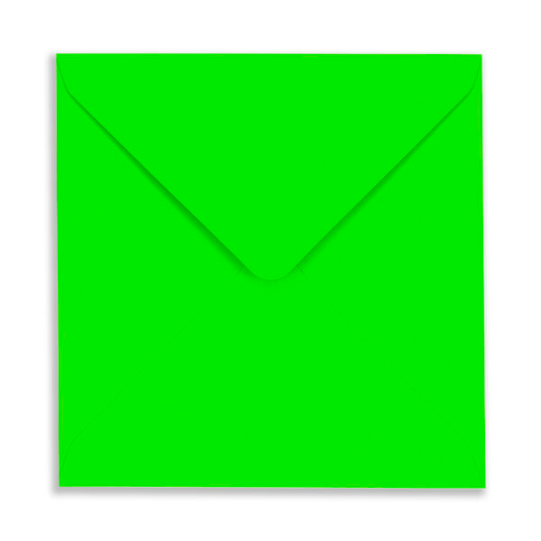 SQneon-green_Envelope_Flap 155mm Square Neon Green Envelopes
