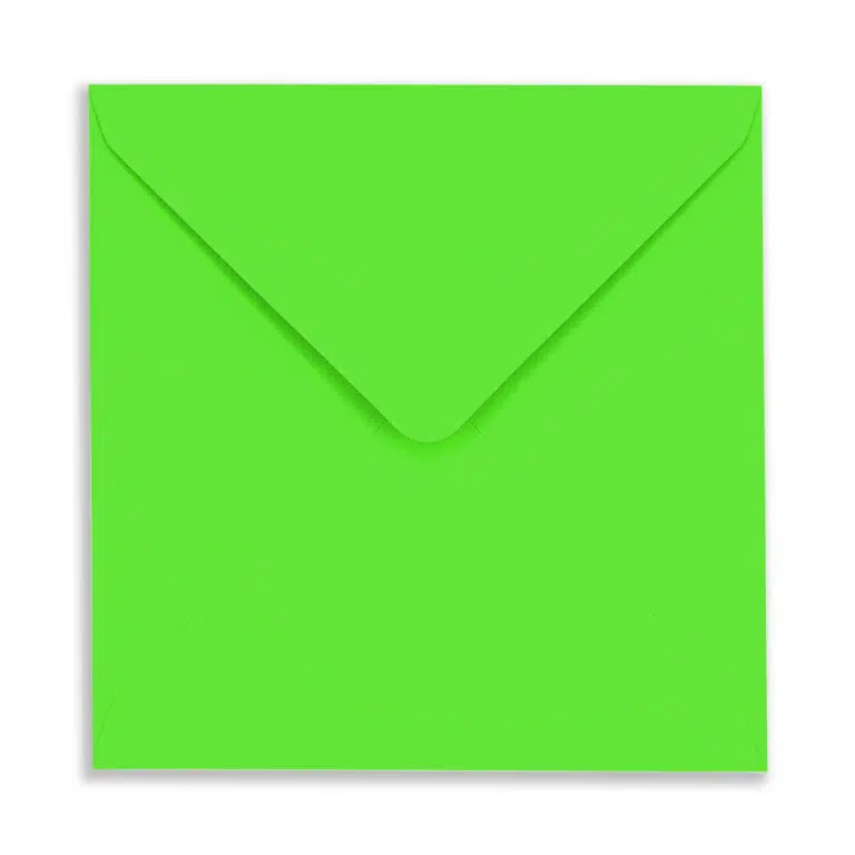 155mm Square Neon Green Envelopes