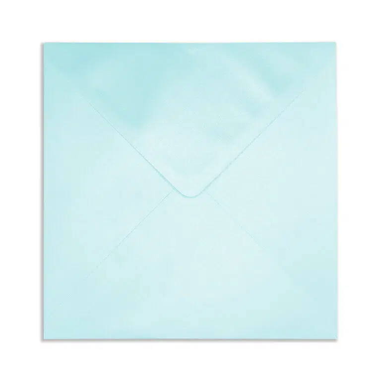 130mm Square Pearlescent Baby Blue Envelopes