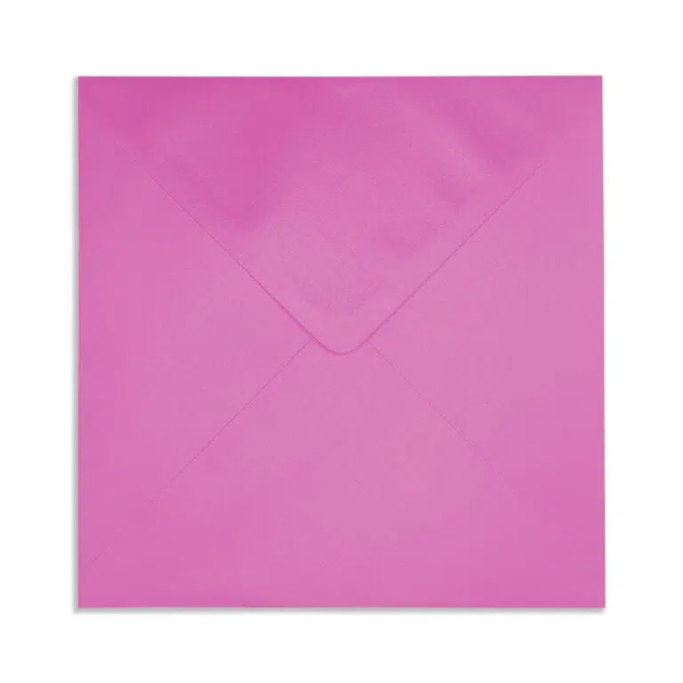 130mm Square Pearlescent Bright Pink Envelopes