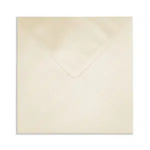 155mm Square Pearlescent Ivory Envelopes (100gsm) 12 ivory square pearlescent envelopes closed flap