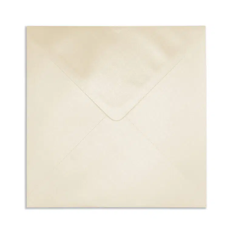 155mm Square Pearlescent Ivory Envelopes (100gsm)