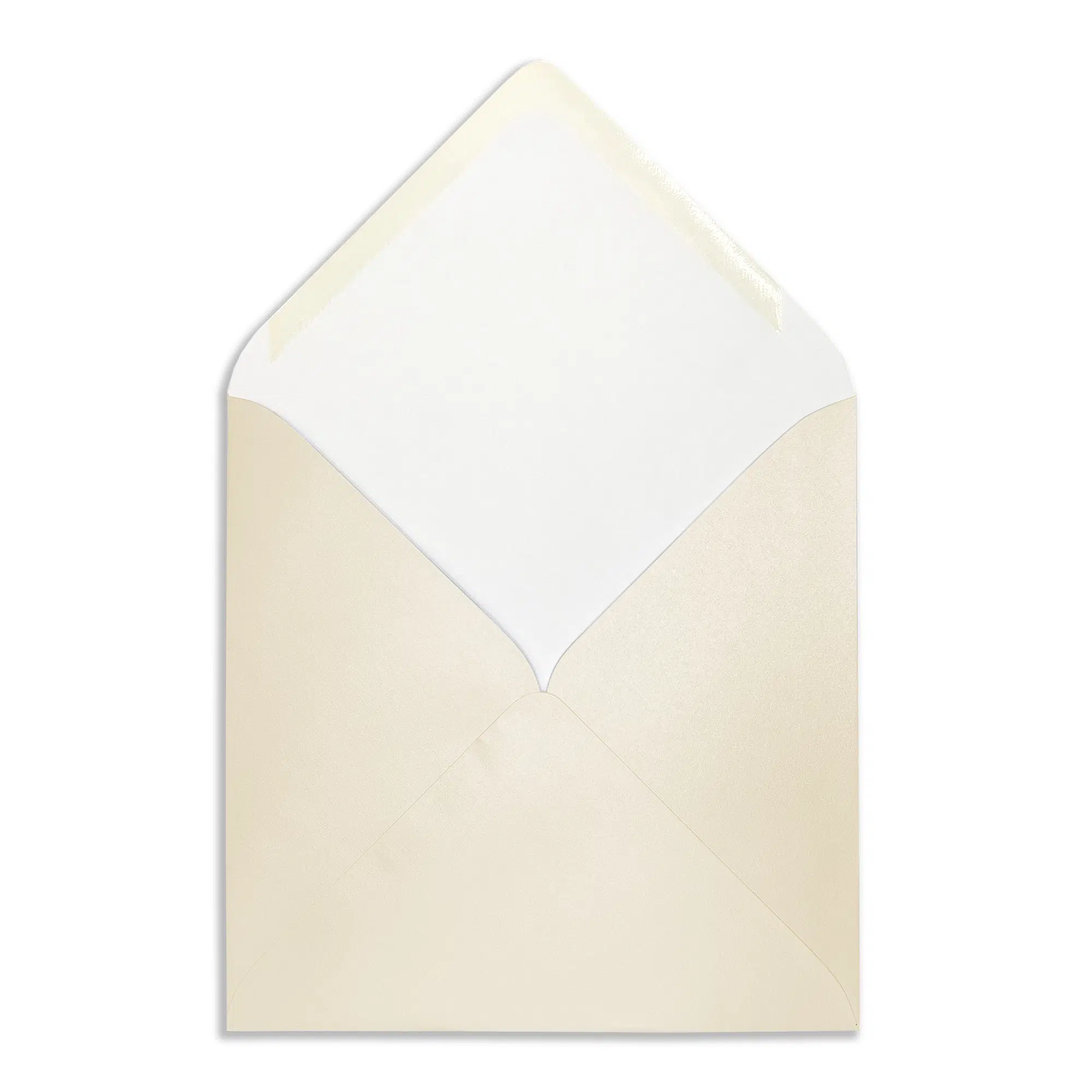 155mm Square Pearlescent Ivory Envelopes (100gsm) 2 ivory_square_pearlescent_envelopes_open_flap