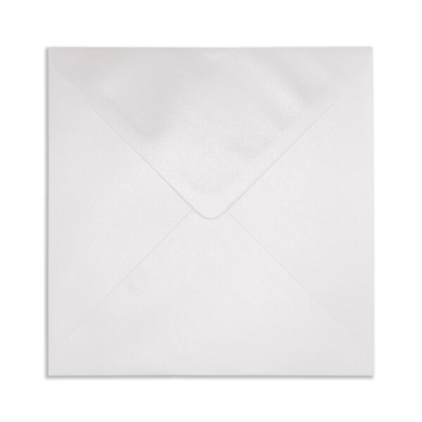 130mm Square Pearlescent Snow White Envelopes