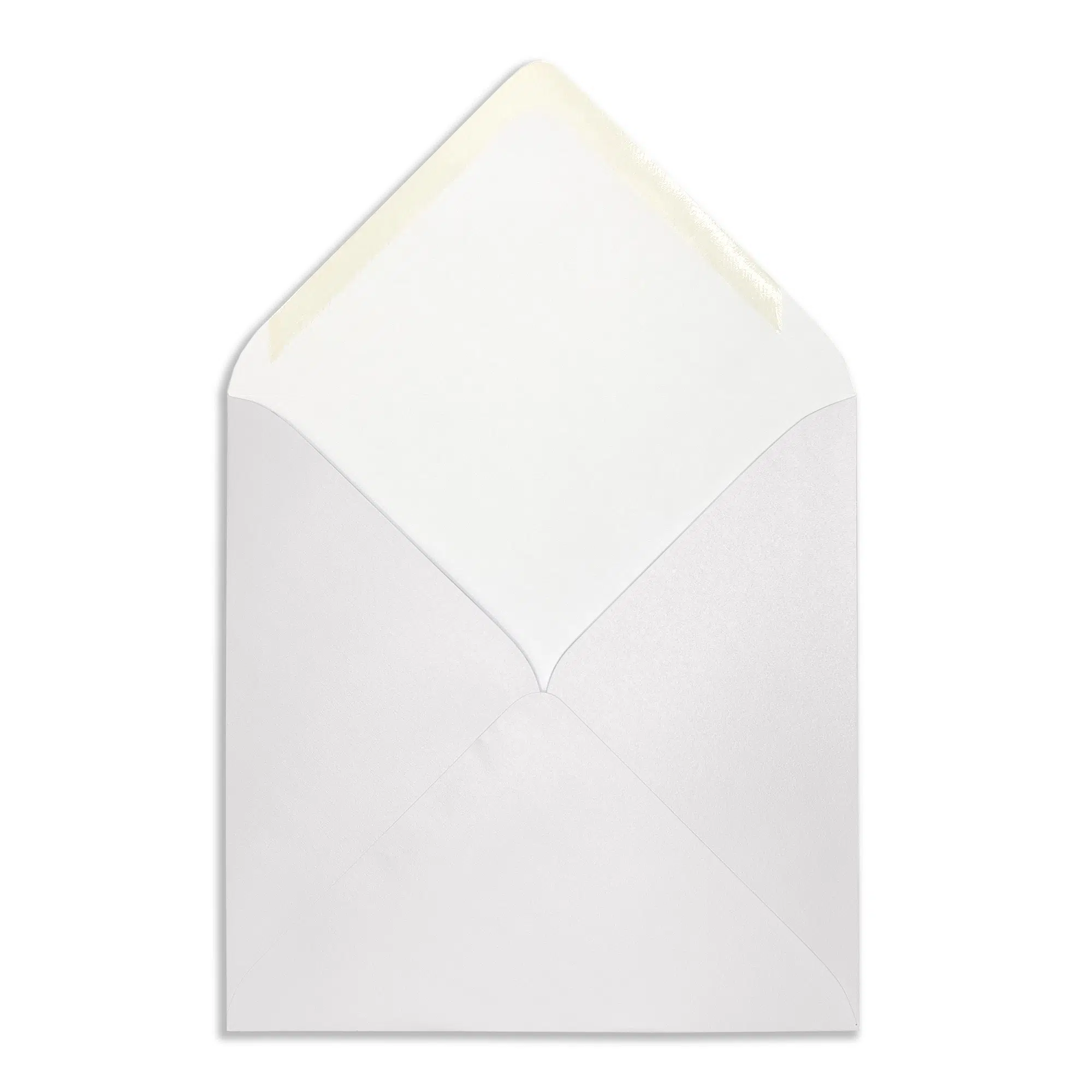 155mm Square Pearlescent Snow White Envelopes (100gsm) 2 snow_white_square_pearlescent_envelopes_open_flap