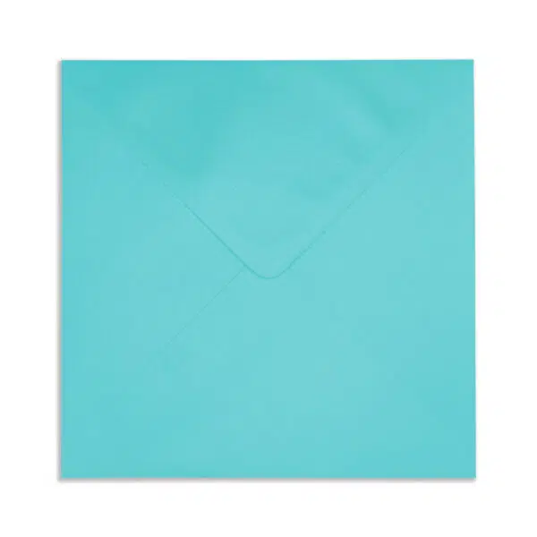 turquoise_square_pearlescent_envelopes_closed_flap 130mm Square Pearlescent Turquoise Envelopes