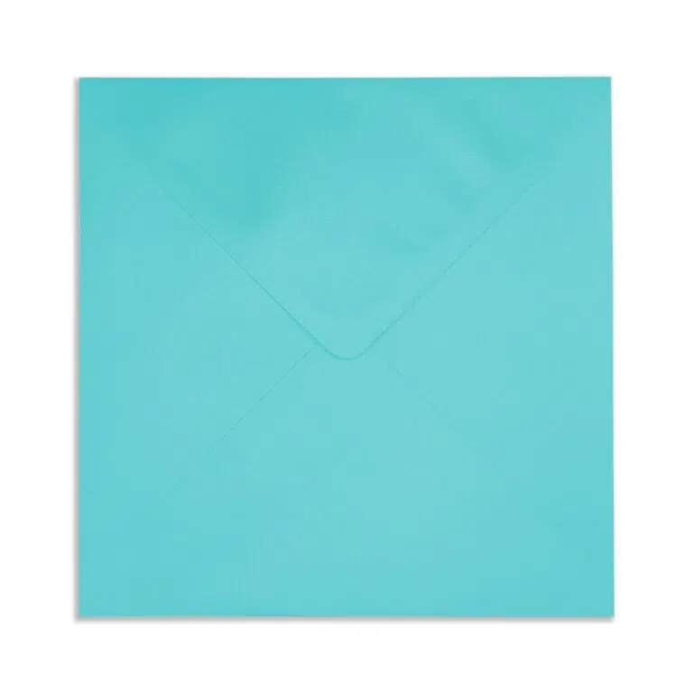 130mm Square Pearlescent Turquoise Envelopes