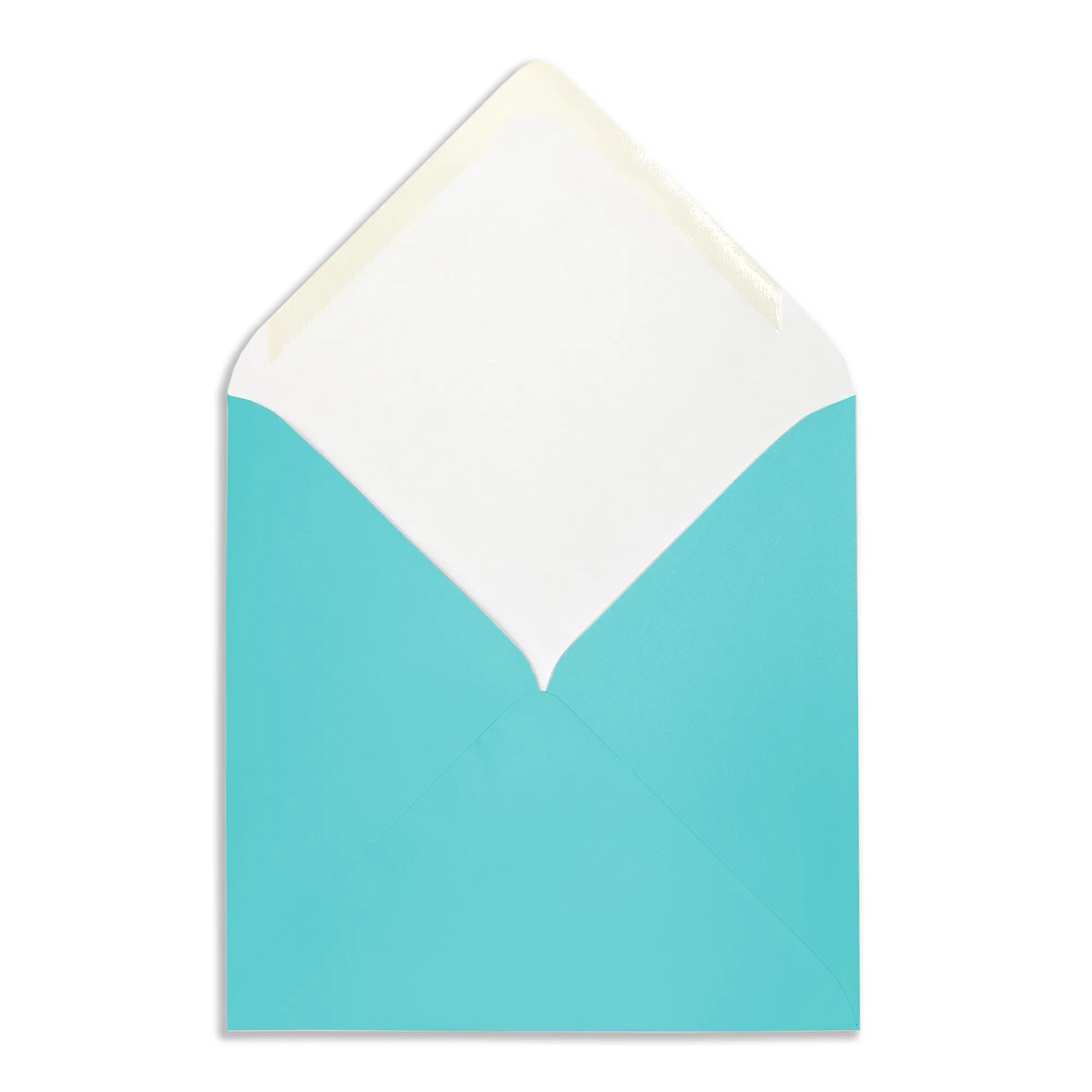 155mm Square Pearlescent Turquoise Envelopes (100gsm) 2 turquoise_square_pearlescent_envelopes_open_flap
