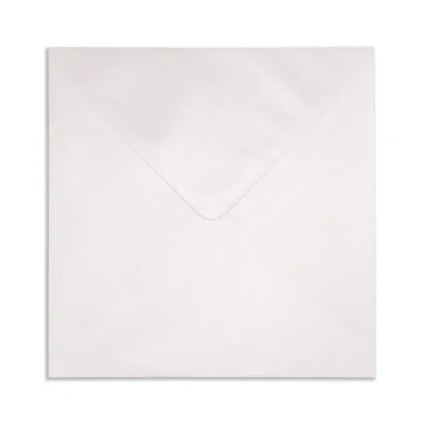 white_square_pearlescent_envelopes_closed_flap 130mm Square Pearlescent White Envelopes