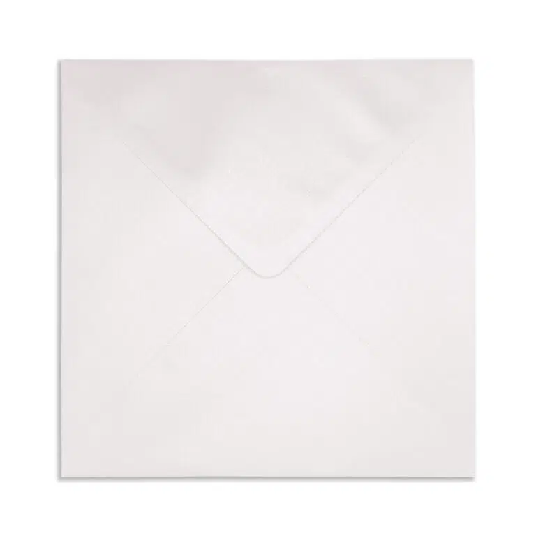 130mm Square Pearlescent White Envelopes