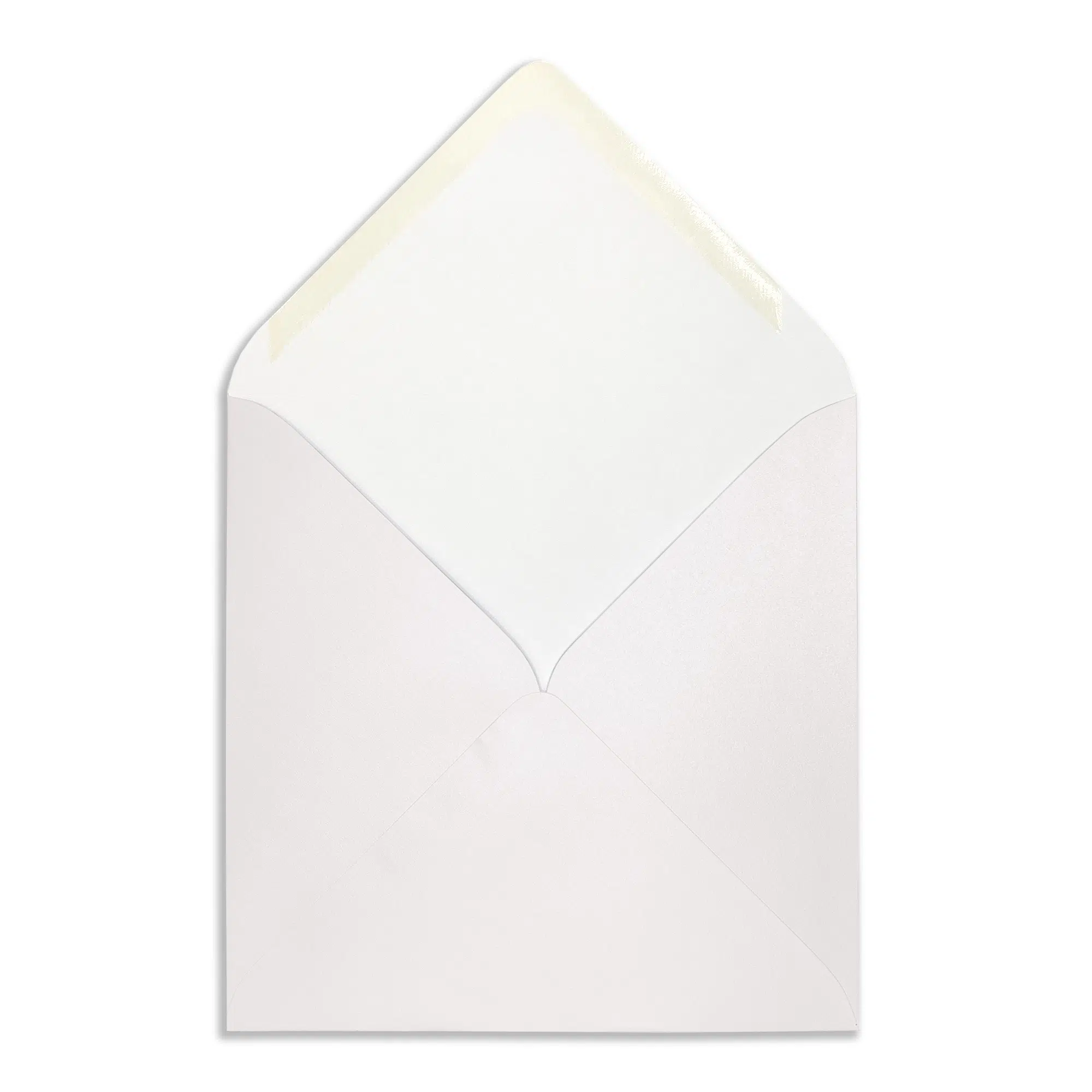 130mm Square Pearlescent White Envelopes (100gsm) 2 white_square_pearlescent_envelopes_open_flap