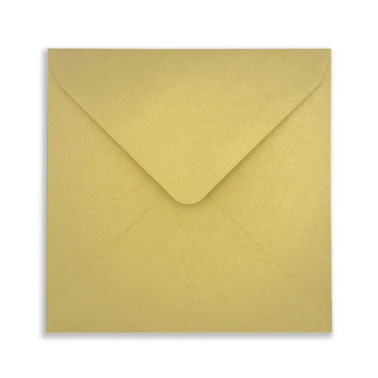 155mm Square Pearlescent Gold Envelopes (100gsm)
