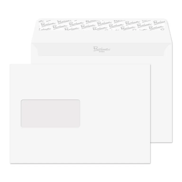 C5 Brilliant White Premium Business Peel & Seal Window Wallet Envelopes (120gsm)