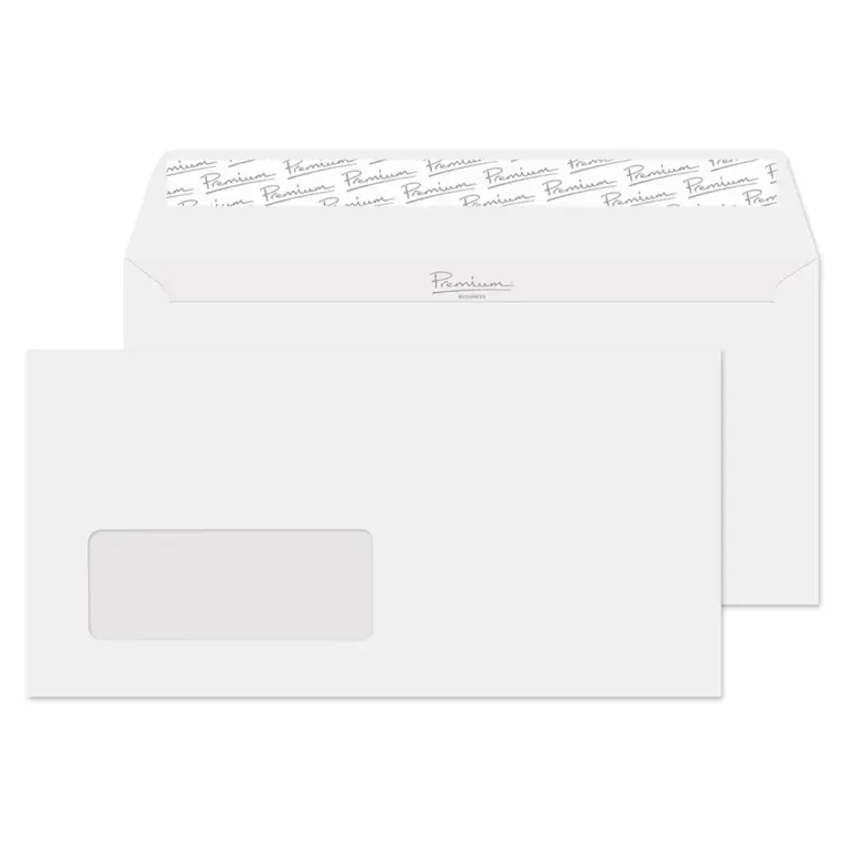 DL Brilliant White Premium Business Peel & Seal Window Wallet Envelopes (120gsm)