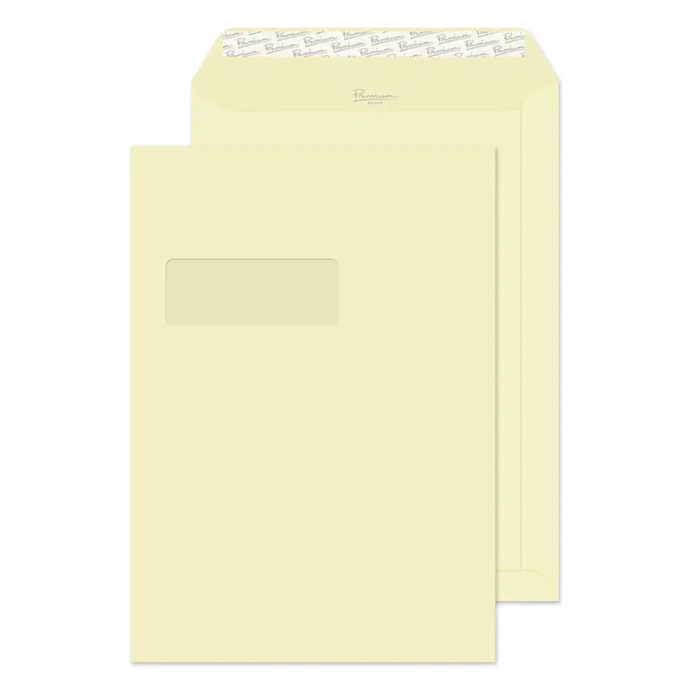 C4 Vellum Wove Premium Business Peel & Seal Window Pocket Envelopes (120gsm)