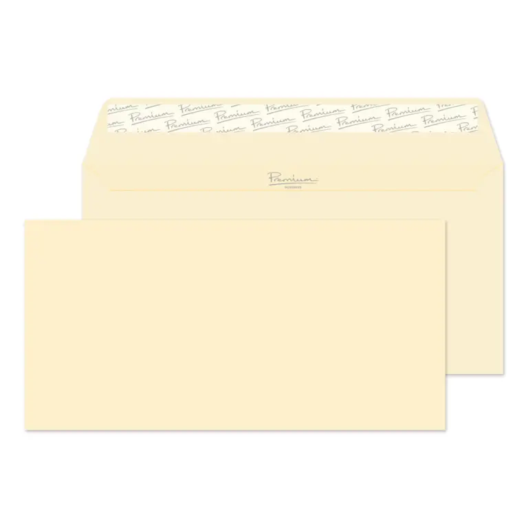 DL Cream Wove Premium Business Peel & Seal Wallet Envelopes (120gsm)