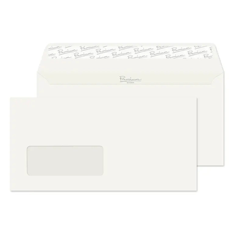 DL Oyster Wove Premium Business Peel & Seal Window Wallet Envelopes (120gsm)