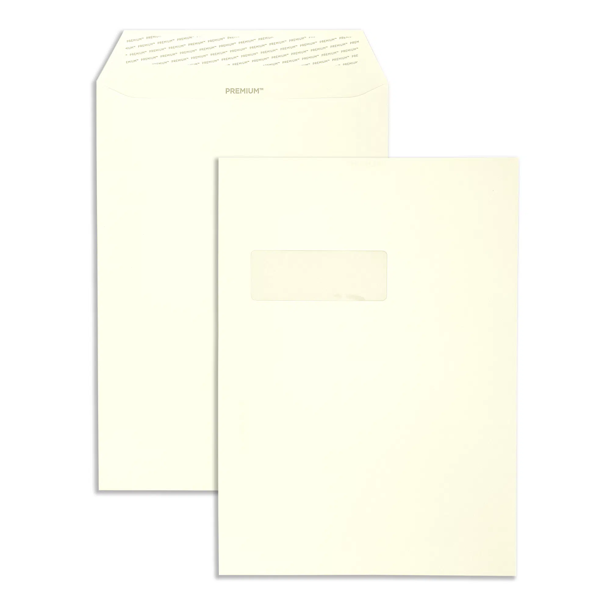 C4 Cream Wove Peel & Seal Window Wallet Envelopes (120gsm) 1 C4-window-cream-wove-120gsm-wallet-envelopes-together