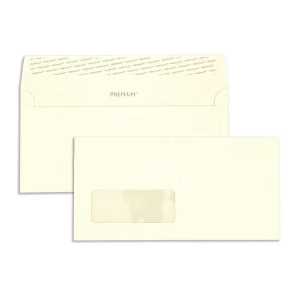 DL Cream Wove Peel & Seal Window Wallet Envelopes