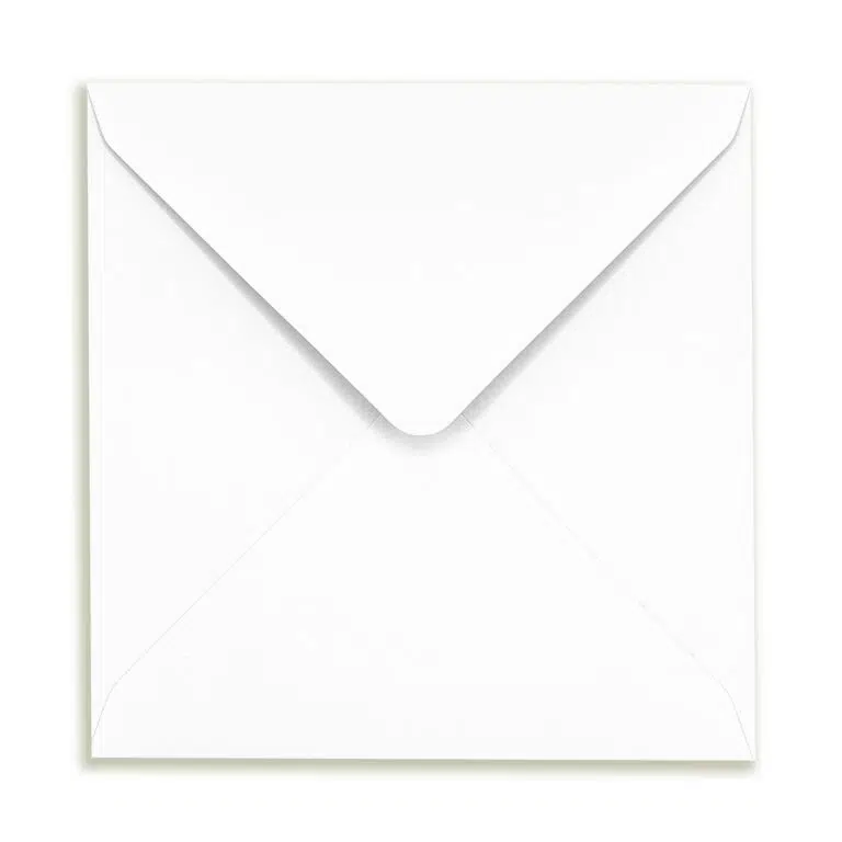 155mm Square Accent Recycled White Envelopes