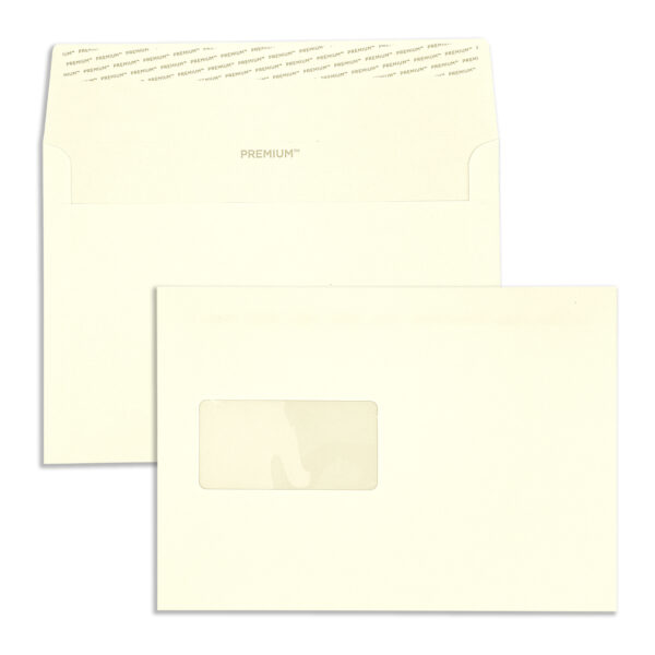 C5 Cream Wove Peel & Seal Window Wallet Envelopes