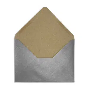 125mm x 175mm Pewter Silver Recycled Kraft Pearlescent Envelopes (120gsm) 2 133mm x 184mm Pewter Silver Recycled Kraft Pearlescent Envelopes