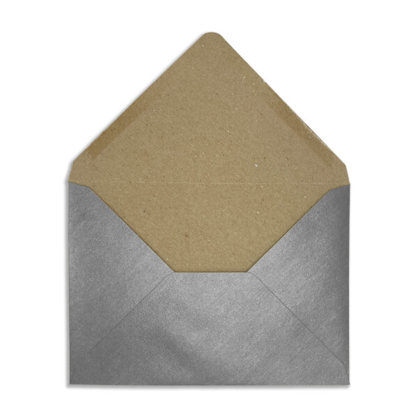 133mm x 184mm Pewter Silver Recycled Kraft Pearlescent Envelopes